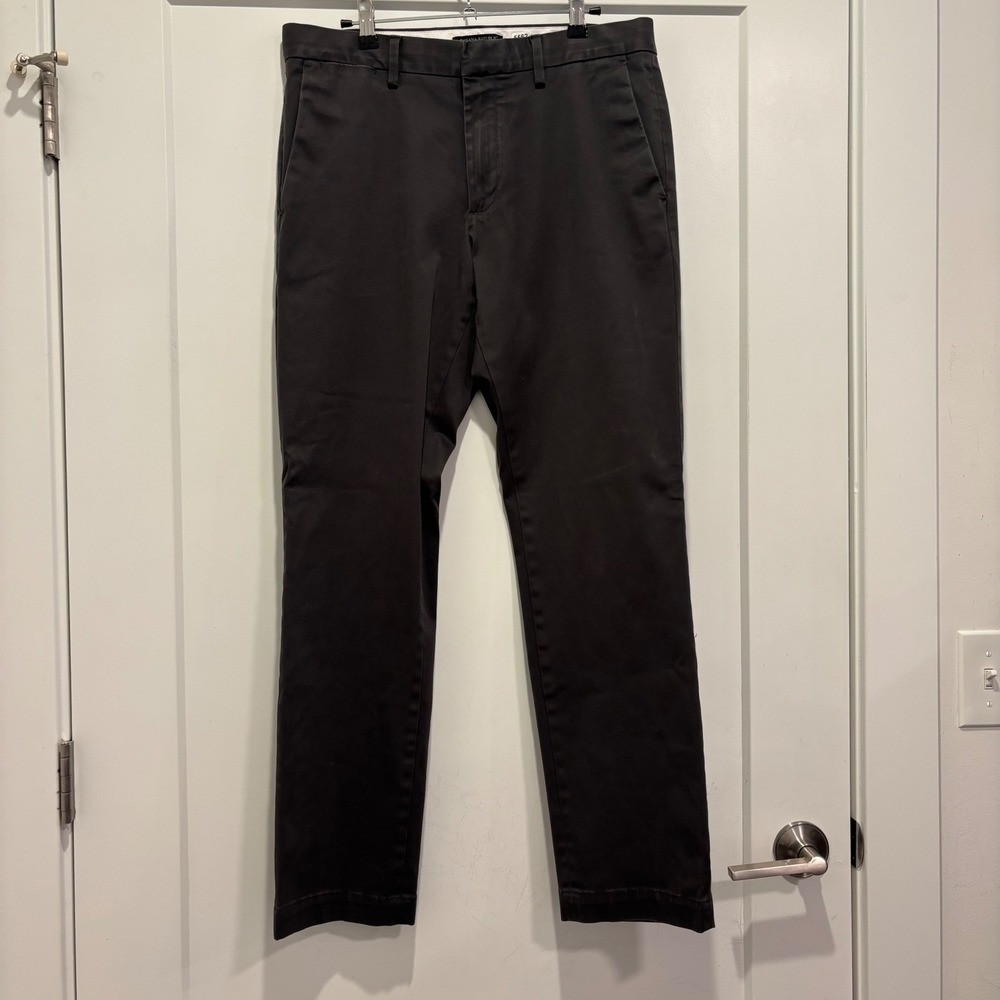 Banana Republic Aiden Slim Fit Rapid Movement Chinos Dark Gray 32x32 Mens Pants